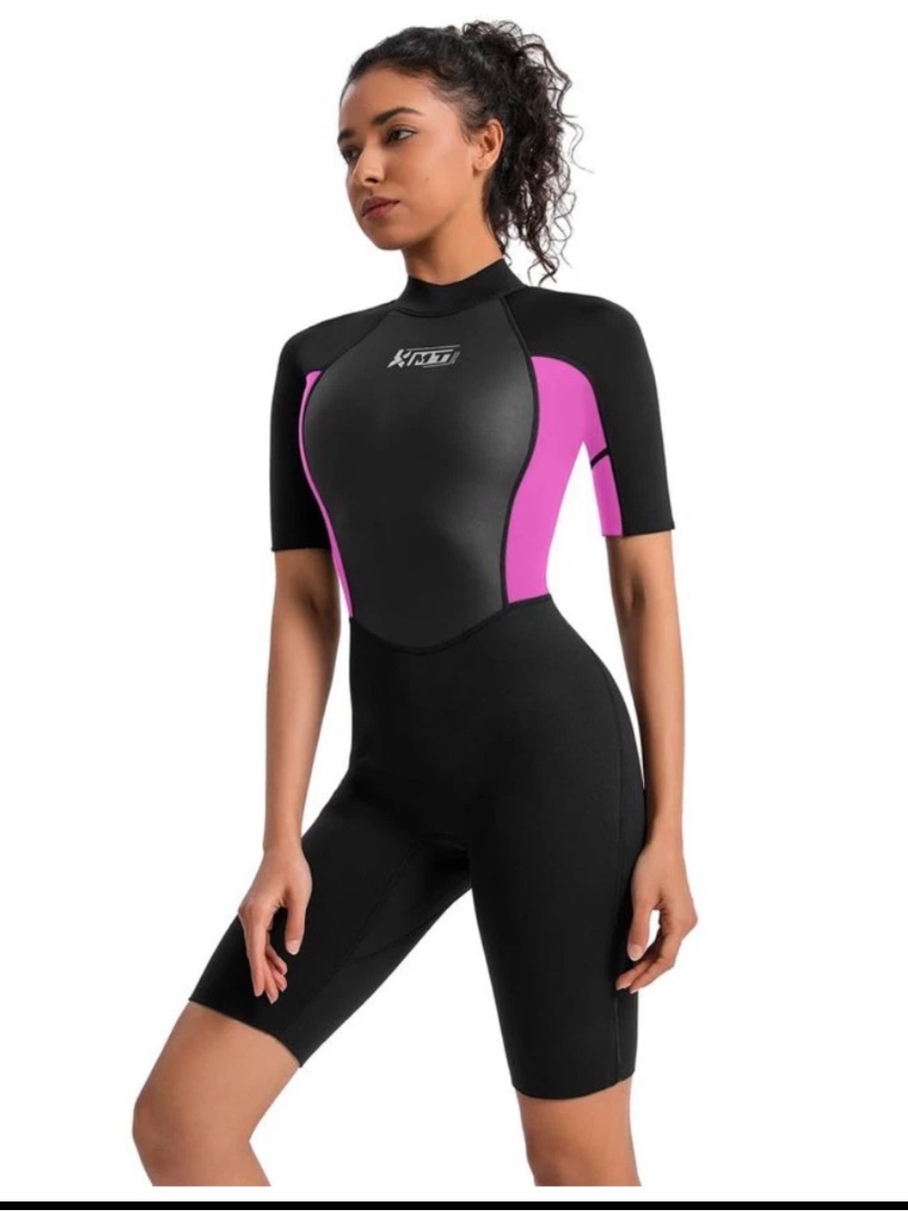KMT Women Wetsuit, Womens 2mm Shorty Wetsuits Upgrade CR Neoprene Wet Suits Back